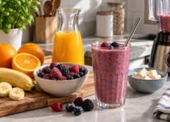 Vegan φρουτένιο smoothie για ενέργεια και εγρήγορση το πρωί, χωρίς απότομες αιχμές γλυκόζης Vegan φρουτένιο smoothie για ενέργεια και εγρήγορση το πρωί, χωρίς απότομες αιχμές γλυκόζης